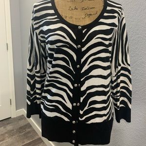 WHBM Zebra cardigan, XL